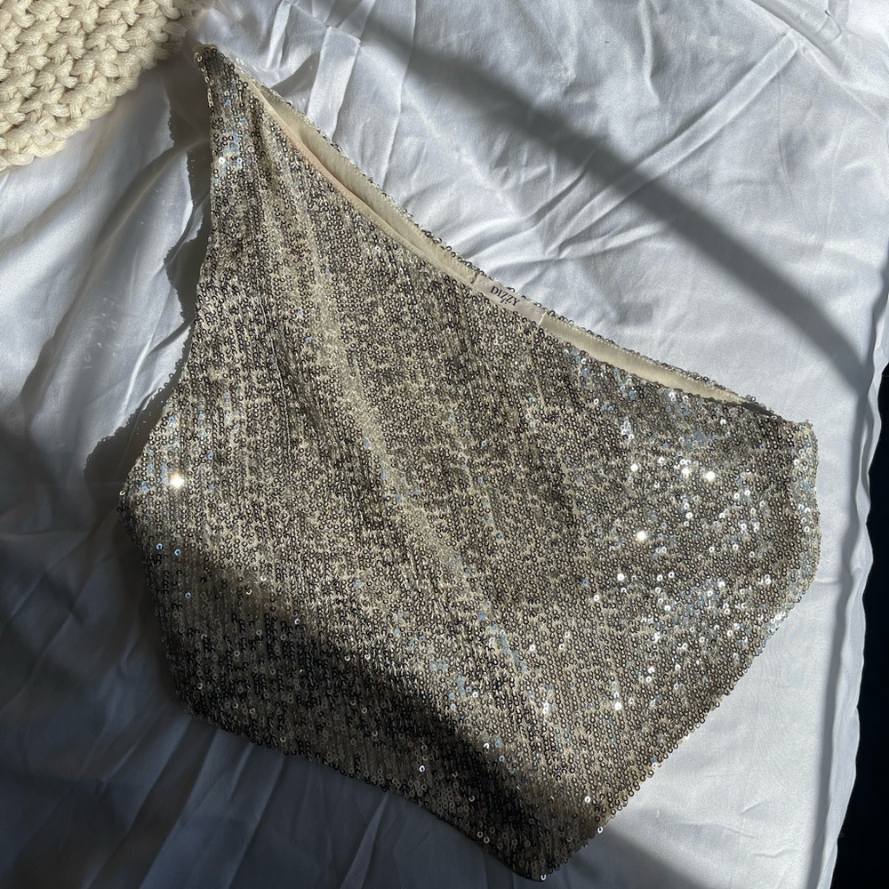 Sparkly one shoulder top